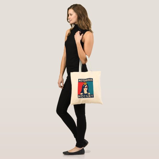 beruchte notaris public Funny Parody Tote Bag (Voorkant (model))