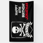 Beruchte Piratenschedel Feestje Spandoek (Verticaal)