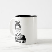 beruchte RBG BLACK - Ruth Bader Ginsburg Tweekleurige Koffiemok (Voorkant links)