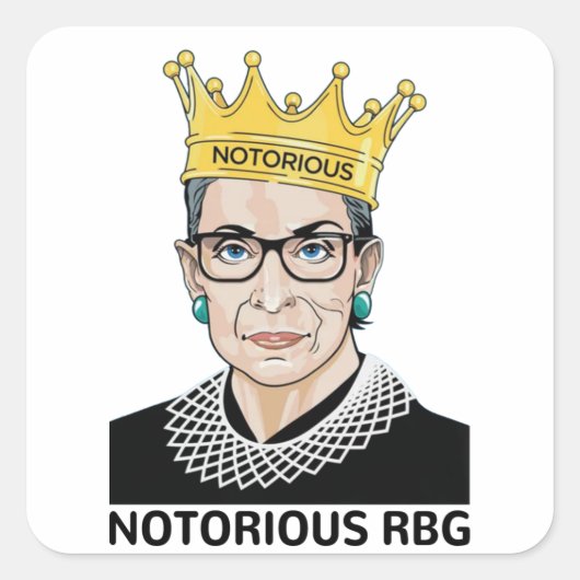 beruchte RBG BLACK - Ruth Bader Ginsburg Vierkante Sticker (Voorkant)