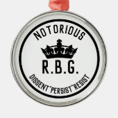 beruchte RBG-dissident blijft weerstand bieden Metalen Ornament (Voorkant)