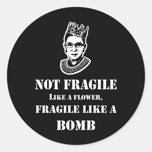 beruchte RBG - Fragiel als een bom Ronde Sticker (Voorkant)