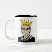 beruchte RBG Ruth Bader Ginsburg Feministische kra Tweekleurige Koffiemok (Links)