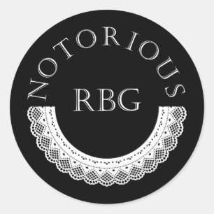 beruchte RBG Ruth Bader Ginsburg Lace Collar Ronde Sticker