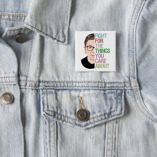 beruchte RBG Ruth Bader Ginsburg Vierkante Button 5,1 Cm (In situ)