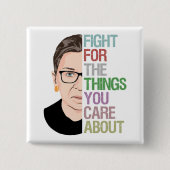 beruchte RBG Ruth Bader Ginsburg Vierkante Button 5,1 Cm (Voorkant)