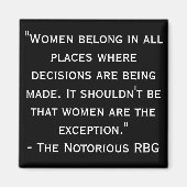 Beruchte RBG Zwart-wit Quote Magnet (Voorkant)