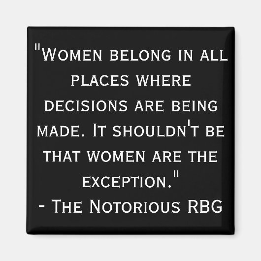 Beruchte RBG Zwart-wit Quote Magnet (Voorkant)