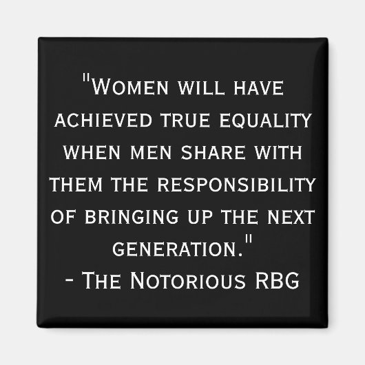 Beruchte RBG Zwart-wit Quote Magnet (Voorkant)