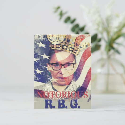 beruchte RGB Ruth Bader Ginsburg Liberal Feminist Briefkaart (Staand voorkant)