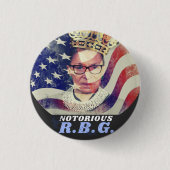 beruchte RGB Ruth Bader Ginsburg Liberal Feminist Ronde Button 3,2 Cm (Voorkant)