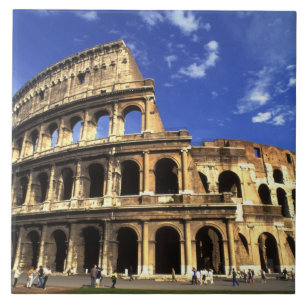 Beruchte ruïnes van het Colosseum in Rome Italië Tegeltje