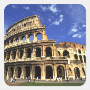 Beruchte ruïnes van het Colosseum in Rome Italië Vierkante Sticker