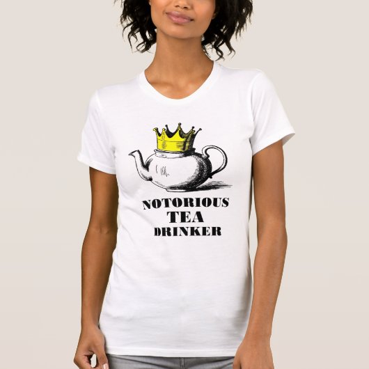 Beruchte theedrinker Royal Tea Pot in een kroon T-shirt (Voorkant)
