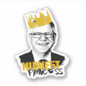 Beruchte Tim Walz - Midwest Princess Sticker (Voorkant)