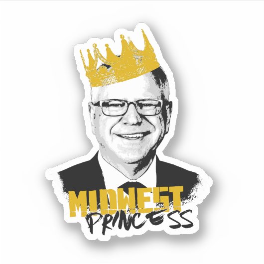 Beruchte Tim Walz - Midwest Princess Sticker (Voorkant)