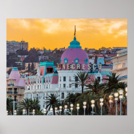 Berühmde luxehotel Hotel Negresco in Nice Frankrij Poster