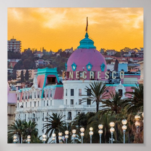 Berühmde luxehotel Hotel Negresco in Nice Frankrij Poster (Voorkant)