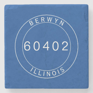 Berwyn, Illnois Zip Code Stenen Onderzetter