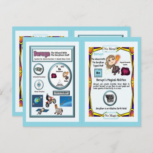 Berwyn Wizard - Beryllium Element Briefkaart (Voorkant / Achterkant)