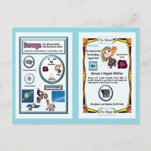 Berwyn Wizard - Beryllium Element Briefkaart (Voorkant)