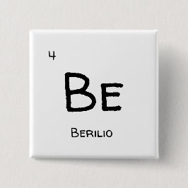 beryllium Be Vierkante Button 5,1 Cm