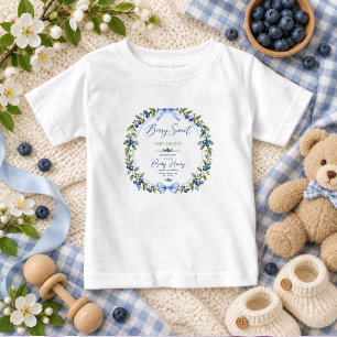 Bes Berry zoete baby shower Blauwe Gingham Blauw
