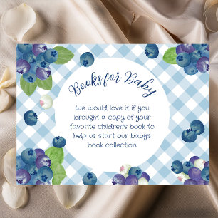 Bes Berry Zoete Blauwe Gingham Boeken Voor Baby Informatiekaartje