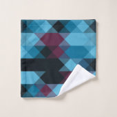 bes blue en ebben geometrisch bad handdoek (Wasdoekje)