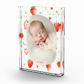 Bes Botanische Aardbei Baby Monogram Fotoblokken (Rechts)