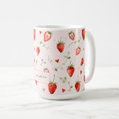 Bes Botanische Roze Hartjes Monogram Koffiemok (Voorkant rechts)