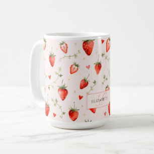 Bes Botanische Roze Hartjes Monogram Koffiemok