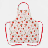 Bes Botanische Roze Hartjes Monogram Schort (Voorkant)