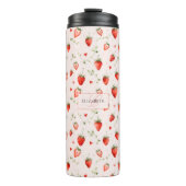 Bes Botanische Roze Hartjes Monogram Thermosbeker (Voorkant)