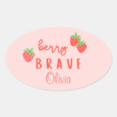 bes brave kinderkanker zieke kinderen aangepaste n ovale sticker (Voorkant)