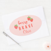 bes brave kinderkanker zieke kinderen aangepaste n ovale sticker (Envelop)