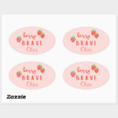 bes brave kinderkanker zieke kinderen aangepaste n ovale sticker (Vel)