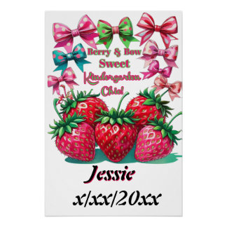 Bes en strik zoete kleuterschool chic perfect poster