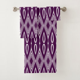 Bes en witte geometrische diamantpatroon bad handdoek