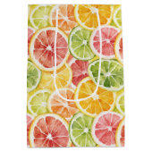 Bes Groene Oranje Roze Fruit Bruiloft Medium Cadeauzakje (Achterkant)