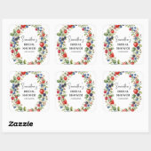 Bes in de liefde Bessen Aardbei Bruiloftsdouche Vierkante Sticker (Vel)