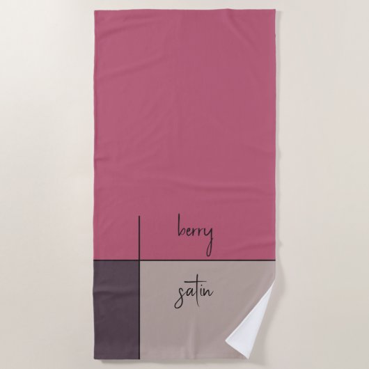 bes satijn, roze grijs abstracte moderne kunst strandlaken (Voorkant)