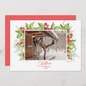 Bes Takken Frame | Moderne Kerst Foto Feestdagenkaart (Voorkant / Achterkant)