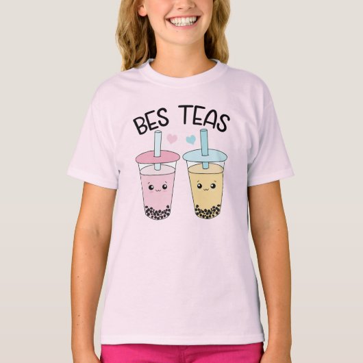 Bes Tea, Besties Boba Tea, Beste vrienden Gift T-shirt (Voorkant)