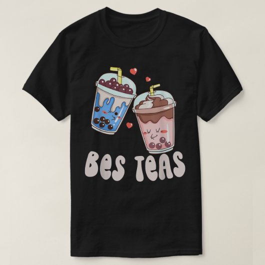 Bes Teas Besties Cute Kawaii Bubble Tea Boba Best T-shirt (Design voorkant)