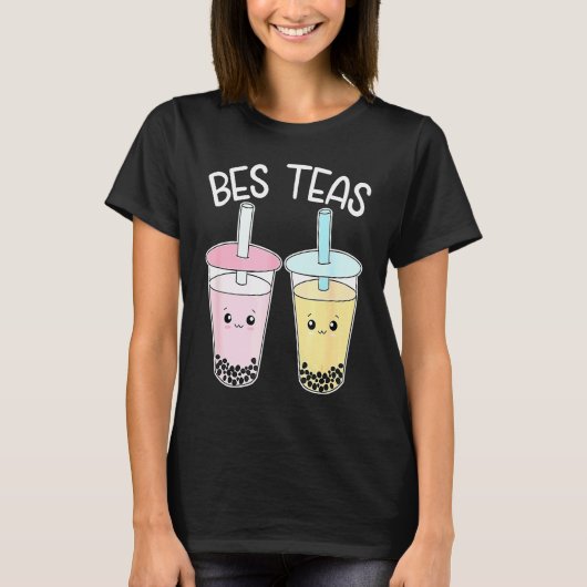 Bes Teas Boba Tea Besties Bubble Tea Cute Boba Bes T-shirt (Voorkant)