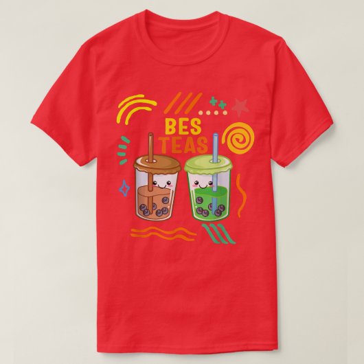 Bes Teas Bubble Tea Bubble Milk Tea Lover Besties T-shirt (Design voorkant)