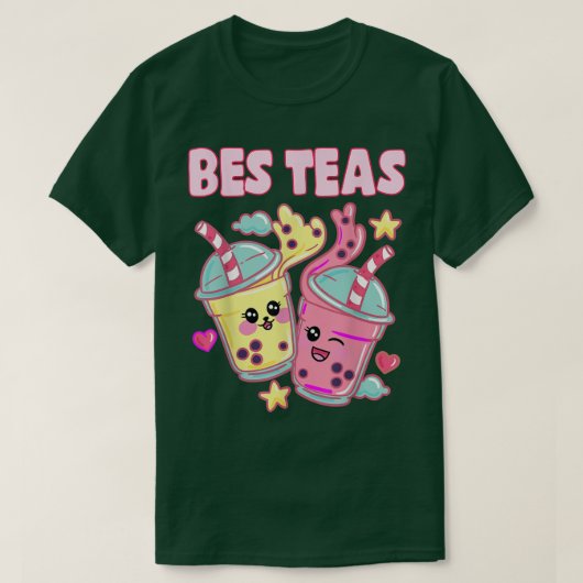 Bes Teas Cute Bubble Tea Besties Best Friend Kawai T-shirt (Design voorkant)
