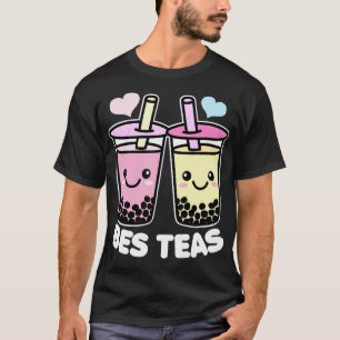 Bes Teas Schattige Kawaii Bubble Tea Pun Besties T-shirt