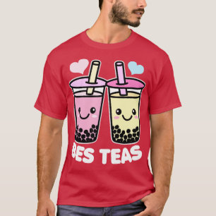 Bes Teas Schattige Kawaii Bubble Tea Pun Besties T-shirt